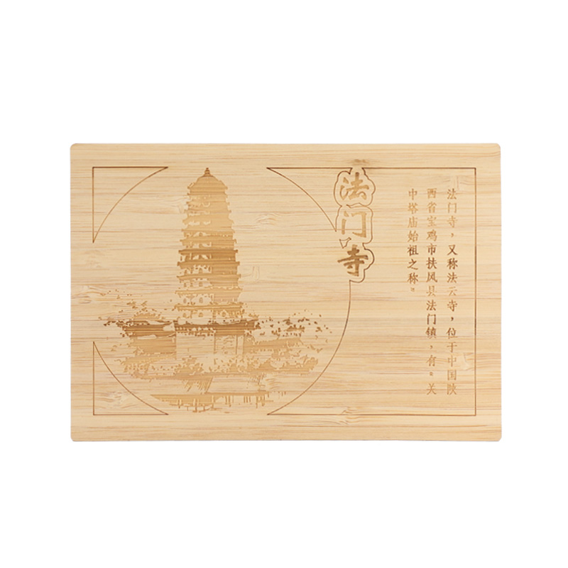 竹质雕刻景区明信片