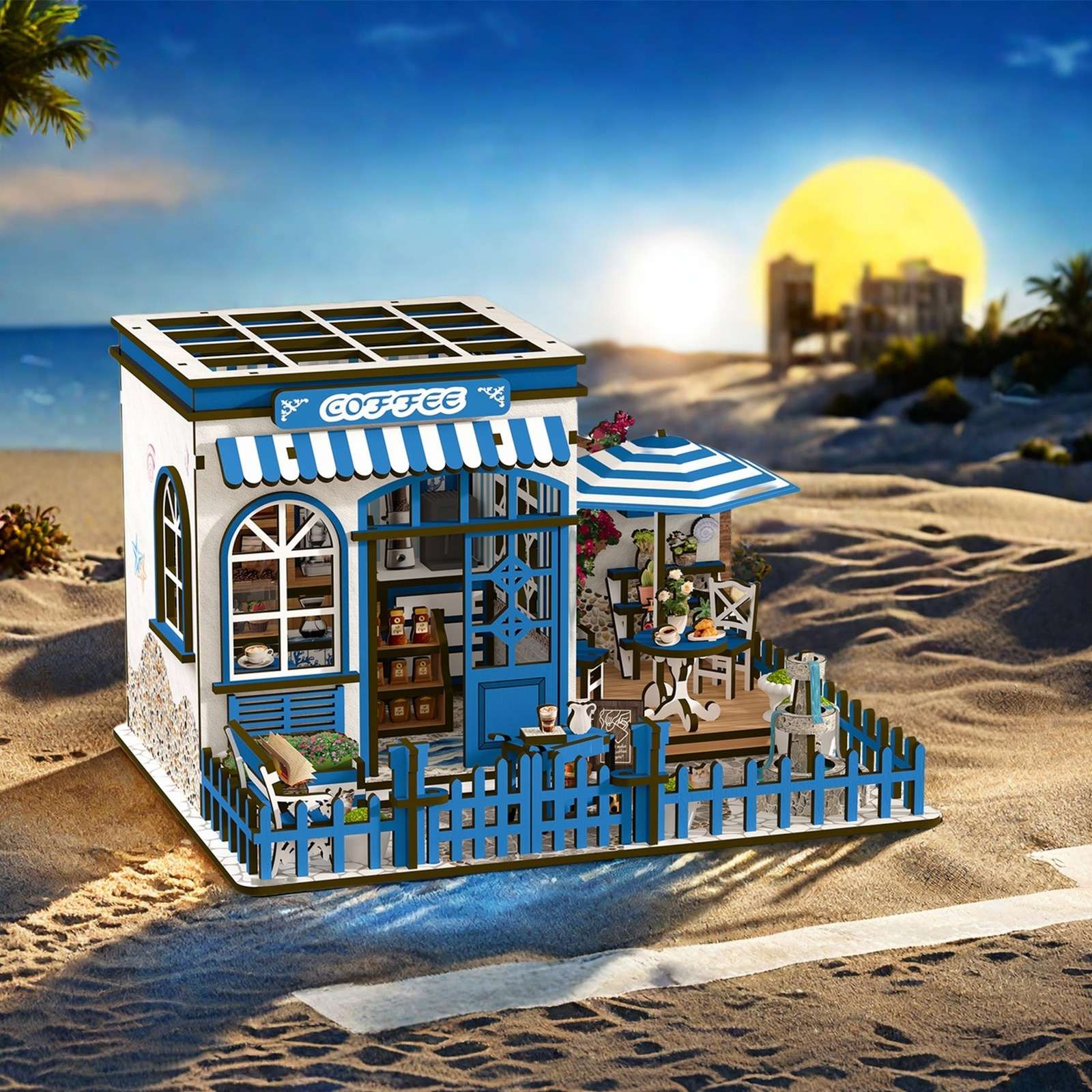 Santorini Sunshine Coffee DIY Doll House