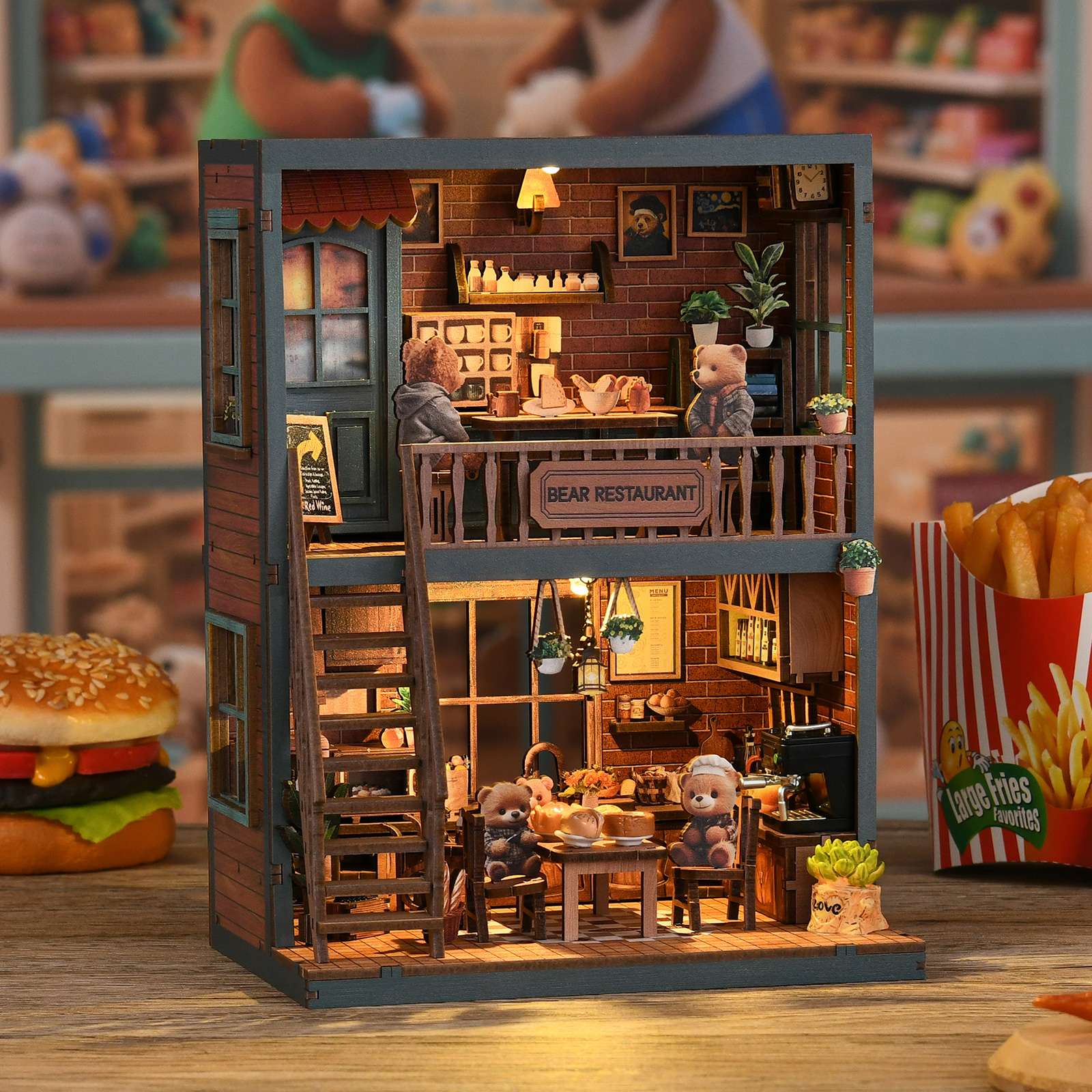 DIY Mini House Bear Restaurant