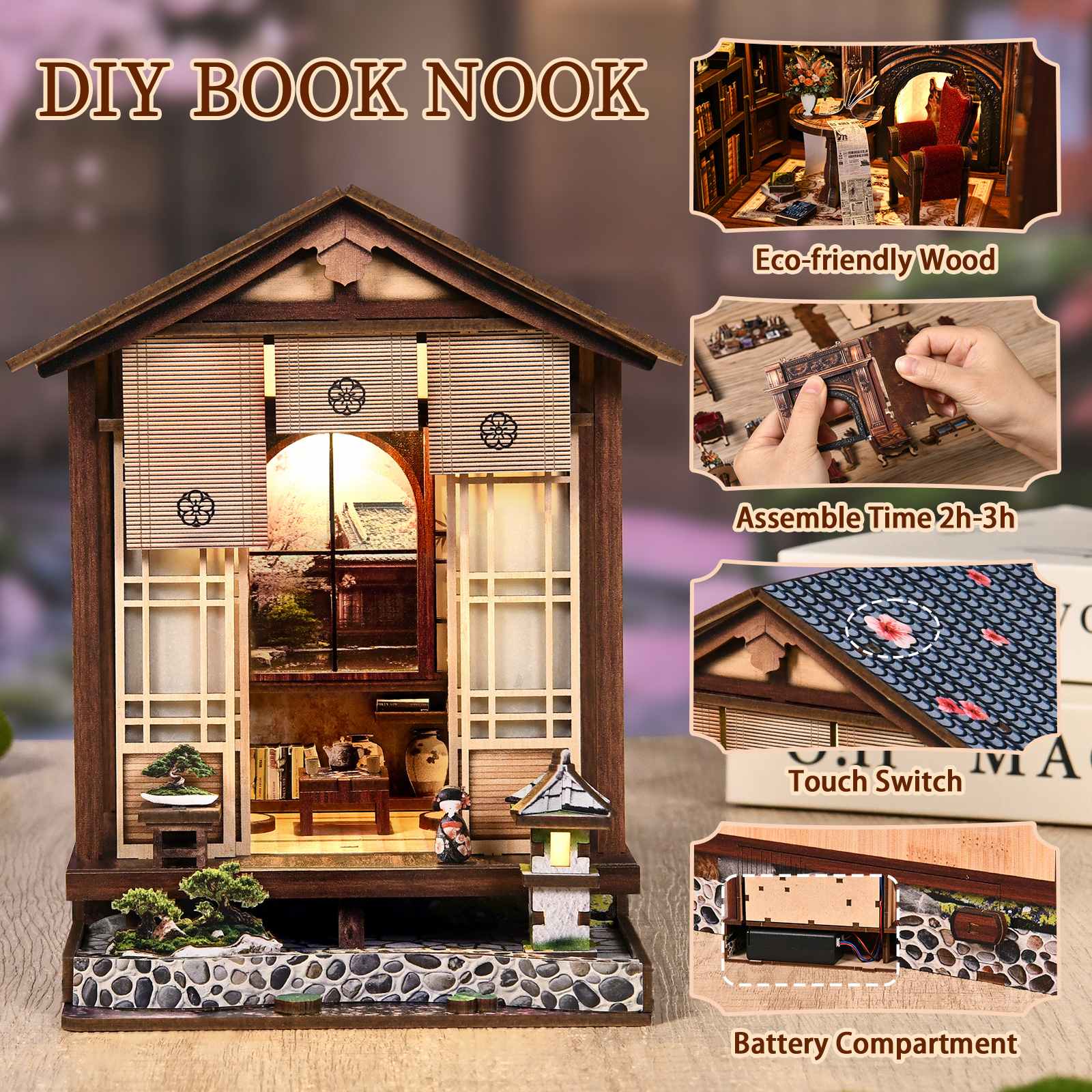 Sakura Densya 3D Wooden DIY Miniature House